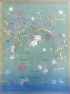 60x80 cm, lụa, 2023, màu nước, chỉ thêu, vải, 4