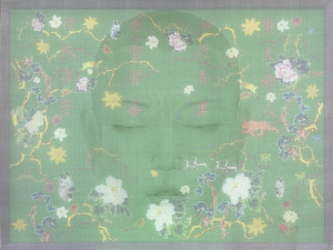 60x80 cm, lụa, 2023, màu nước, chỉ thêu, vải