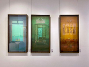 Bình phong Xuân 1,2. Mùa hạ, lụa, màu nước, 2019, 120x60 cm