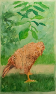 Chim, 2022, acrylic , vải, 140x90 cm