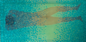 Làn nước, lụa, màu nước, sơn, 60x120 cm,2022