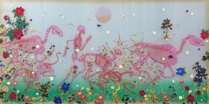 1. Lụa, vải, chỉ thêu, màu nước 180x90cm