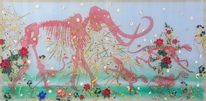 2. Lụa, vải, chỉ thêu, màu nước 180x90cm