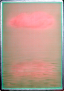 Mây Hồng 2, 50x70 cm, 2023, lụa, màu nước