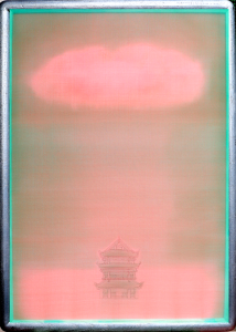 Mây Hồng, 50x70 cm, 2023, lụa, màu nước