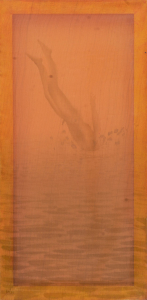 Tâm không, 2022, màu nước, lụa, 40x20 cm