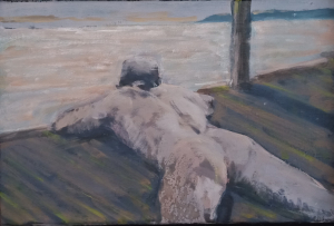 Tắm tiên 12, acrylic trên vải, 20x30 cm, 2016