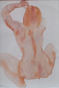 Tắm tiên 25, màu nước trên giấy, 10x12 cm, 2022