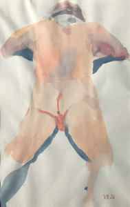 Tắm tiên, màu nước trên giấy, 21x29 cm, 2022