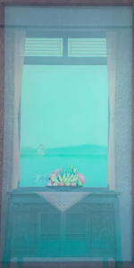 Tết Hà Nội, lụa, màu nước, 2019, 120x60 cm