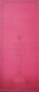 Thăng bằng, 2021, lụa, màu nước, 170x70 cm
