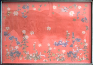 Thăng bằng, 2021, lụa, vải, chỉ thêu, màu nước, 50x70 cm