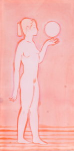 Thắp đuốc lên mà đi 2, 2022, màu nước, lụa, 30x60 cm