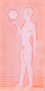 Thắp đuốc lên mà đi, 2022, màu nước, lụa, 30x60 cm