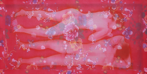 Thiên nhiên 2, 2021, màu nước, vải, lụa, 30x60 cm