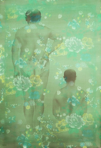 Thiên nhiên, 2021, màu nước, vải, lụa, 40x60 cm
