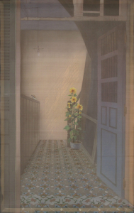 Mùa qua phố 2, 2018, 85x140 cm, lụa, màu nước