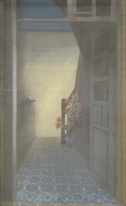 Mùa qua phố 3, 2018, 85x140 cm,lụa, màu nước