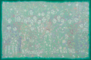 Gia đình 4, 80x120 cm, 2024, lụa, vải , chỉ thêu, màu nước.