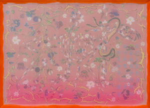 thiên nhiên 24, 50x70 cm, 2024, lụa, vải , chỉ thêu, màu nước.