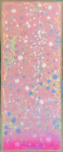 thiên nhiên 3, 170x70 cm, 2024, lụa, vải , chỉ thêu, màu nước.